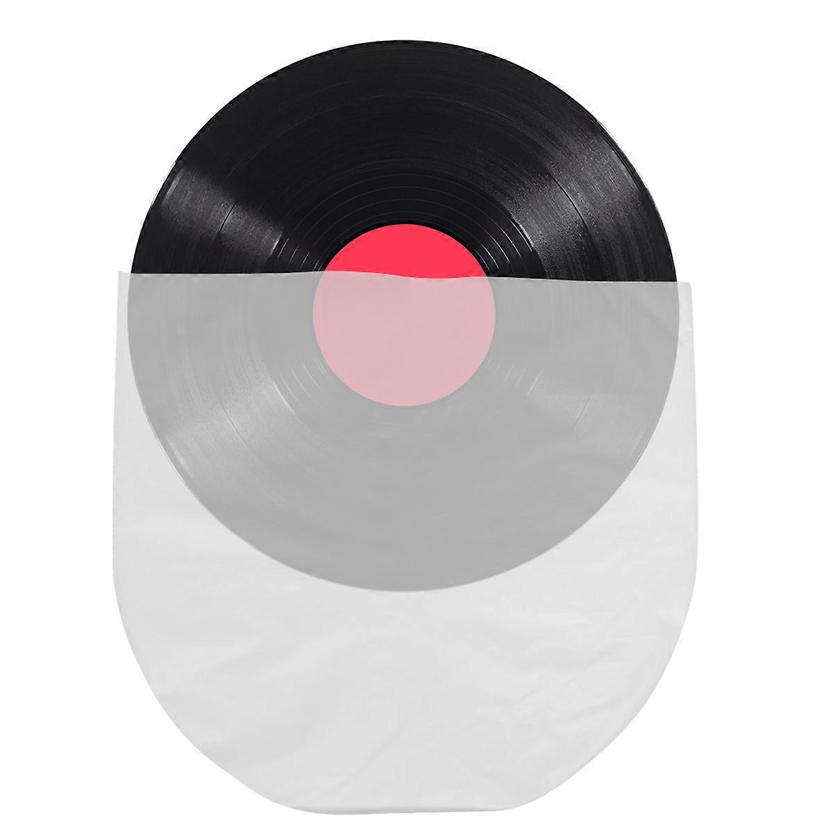 50PCS Vinyl Record Protector LLDPE Clear Sleeves Durable FlapFree for CD Protection White