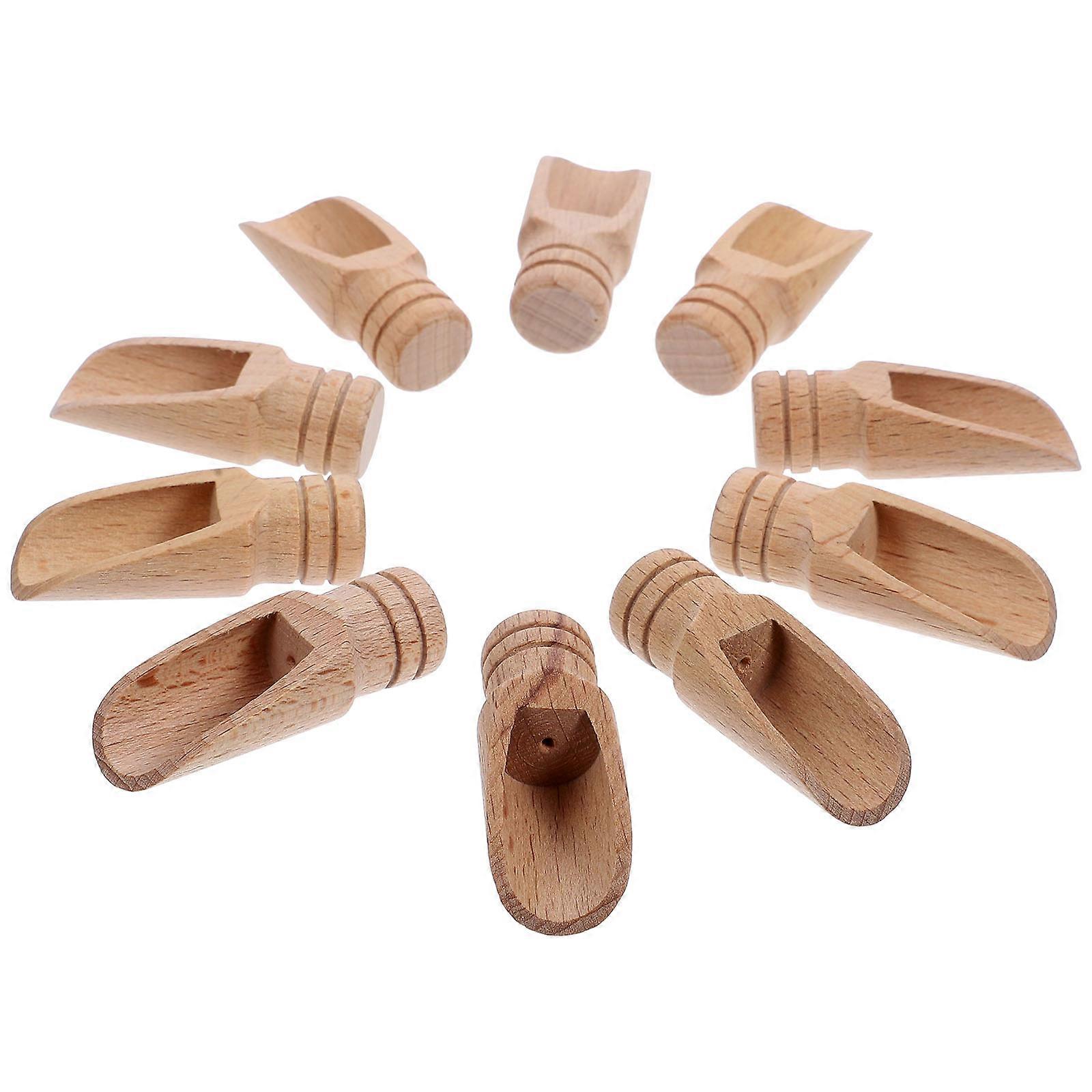 Wooden Measuring Spoon Set of 10 Pieces for Home Use Khaki Color Versatile Kitchen Utensils