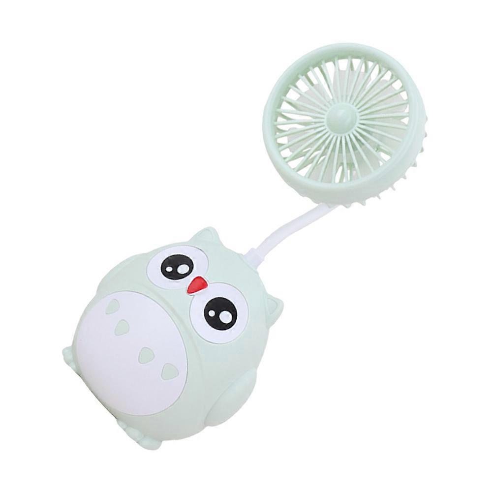 Adorable Owl Shape Desktop Fan For Students Teachers And Friends Green Color USB Charging Function 1Pcs