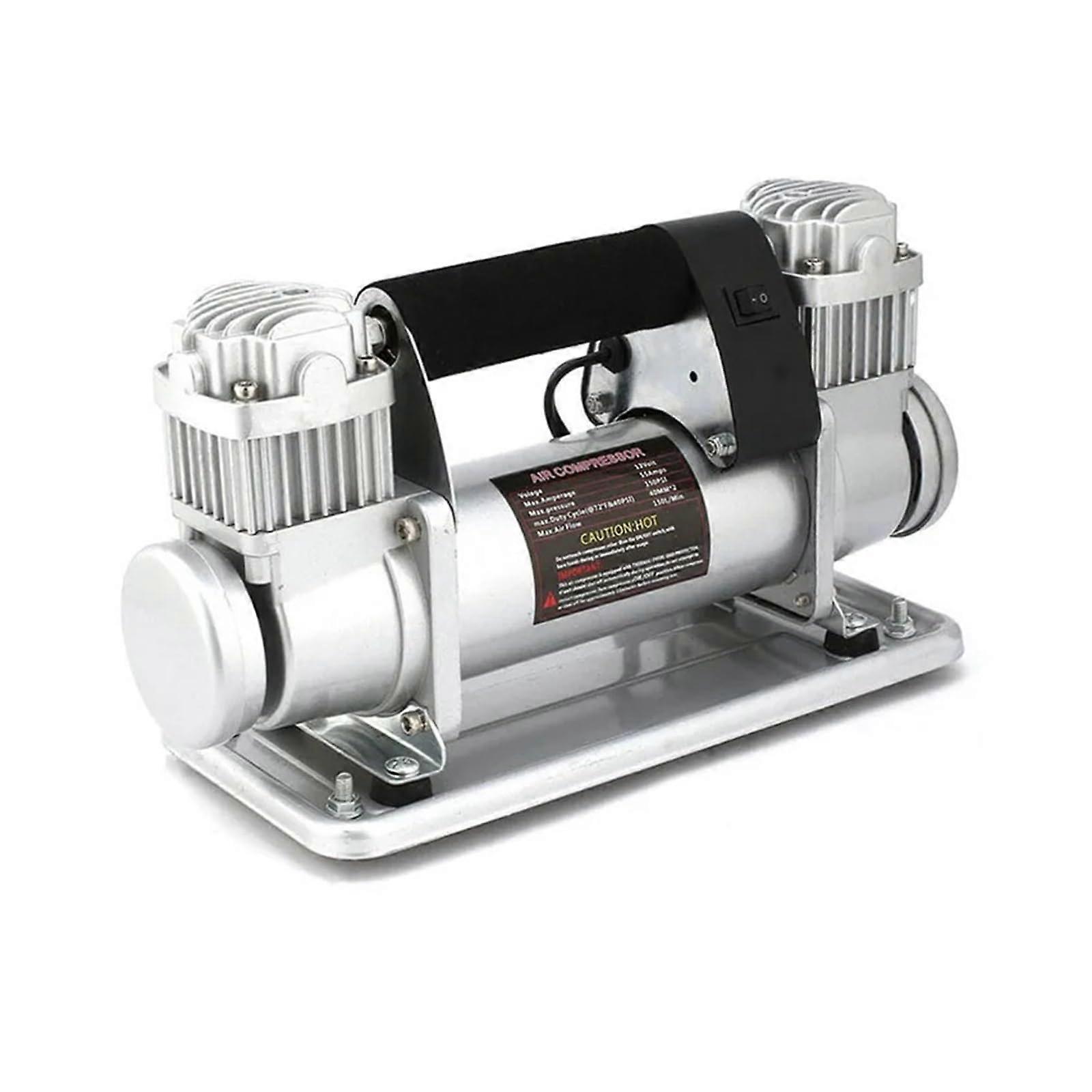 High-Performance Car Air Pump, Double Cylinder All-Metal 480W High-Pressure Compressor for 12V Vehicles and Multiple Applications