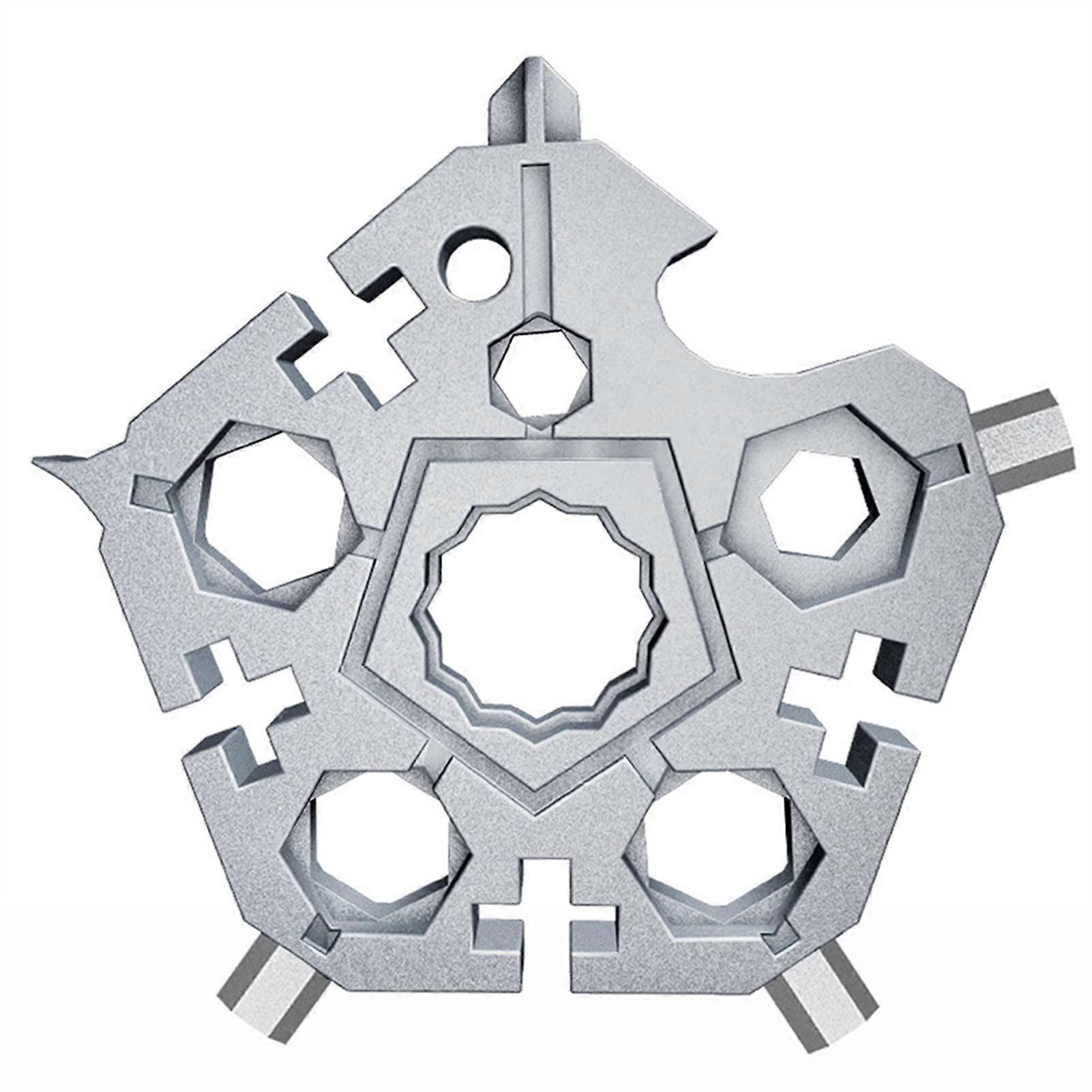 Multitool, 18-in-1 Screwdriver Wrench Keychain, Hexagon Multifunction Tool, Durable Stainless Steel Design