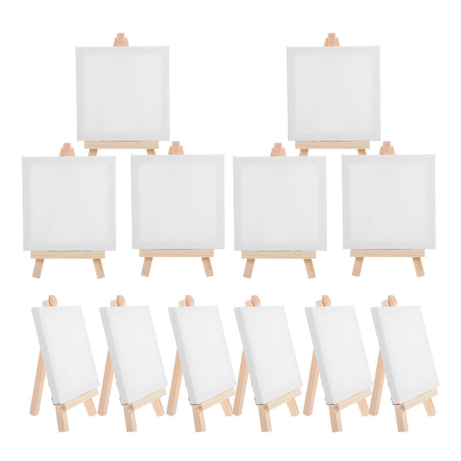 Crafted DIY Painting Canvases With Triangle Stand Perfect For Student Practice And Hobbyist Use 12Pcs
