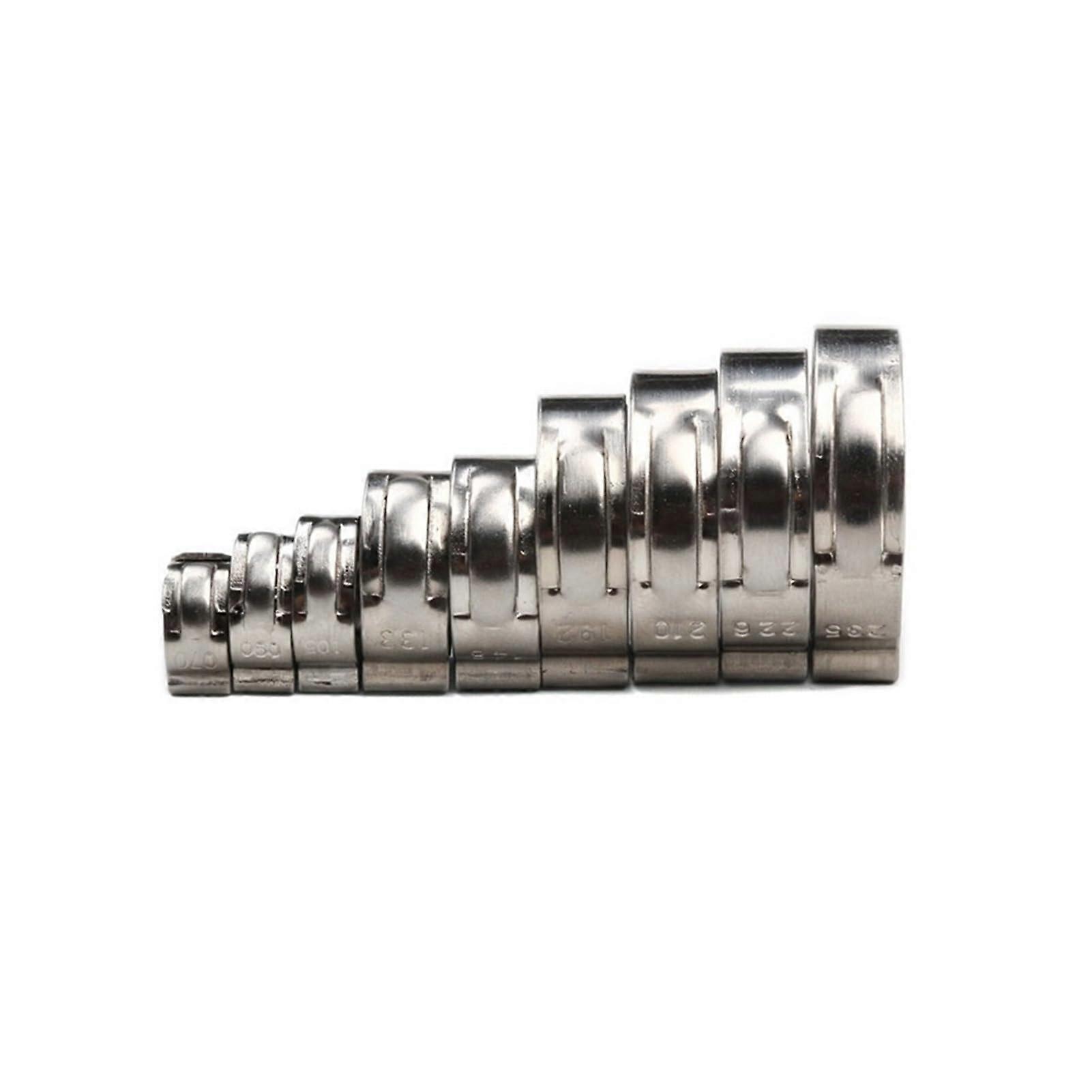 Stainless Steel Hose Clamps Pack Of 80, 5.8-23.5 Mm, 1-Ear Continuous Clamp Worm-Drive For Fuel And Water Hose
