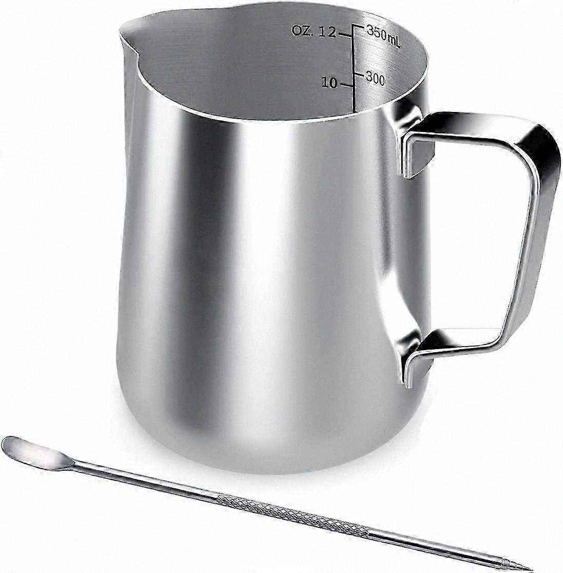 Portable 350ml Coffee Brewer with Measurement Indicators and Art Pen for Espresso Cappuccino Creations