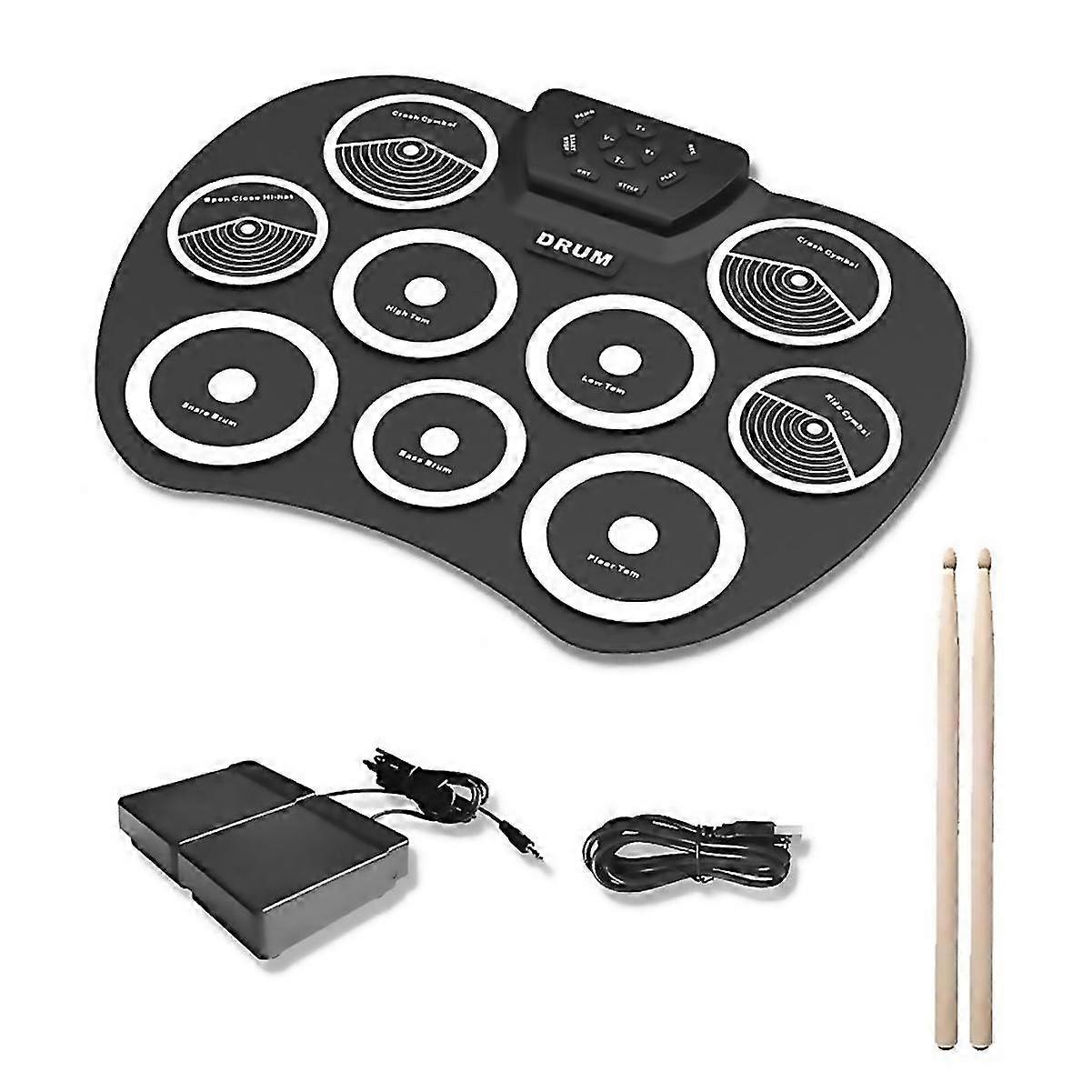 For Electronic Drum Set Handrolled Drum 9pad Midi Interface