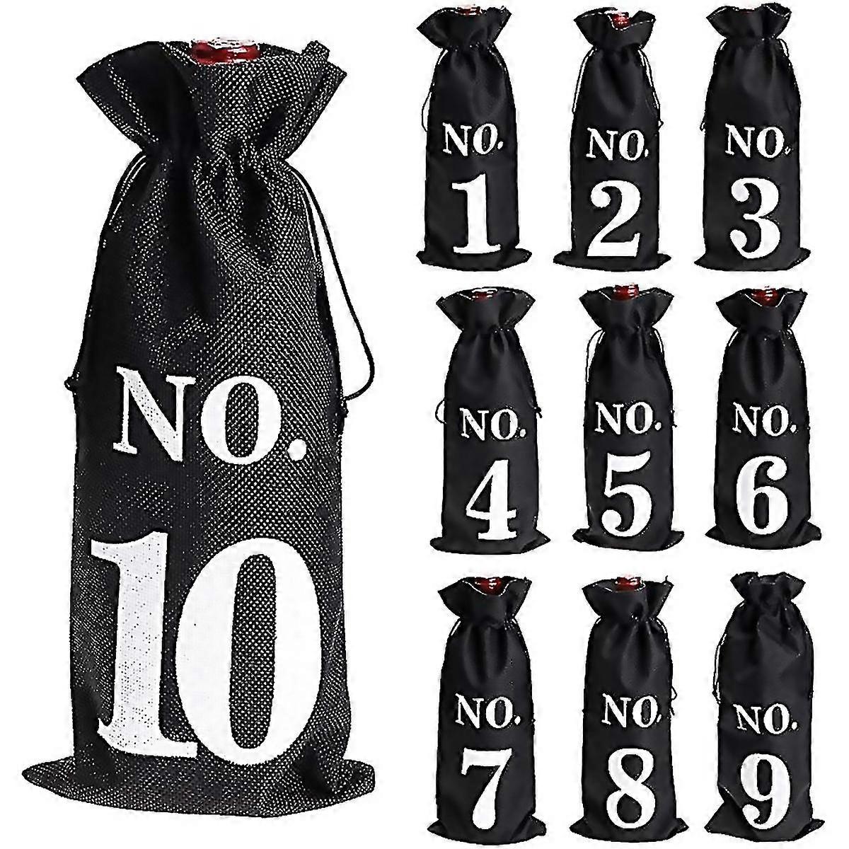 1 To 10 Burlap Wine Bags Blind Tasting Drawstring Drawstring Pocket Wine Bottle Sleeves