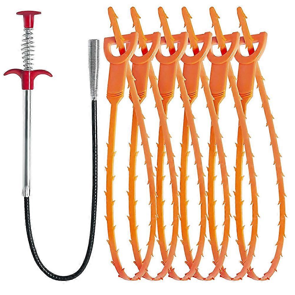 Drain Removal Tool Set 6Pcs Assorted Color Efficient Hooks For DIY Users Ensuring Effective Pipe Unclogging