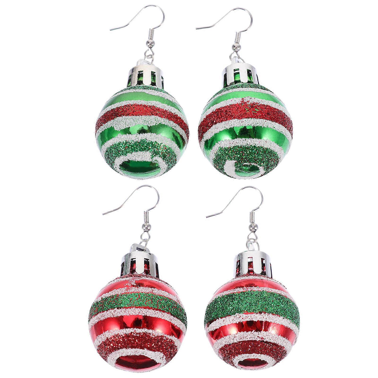 Christmas Ball Ear Rings Creative Design Earring Accessories Multi Durable 2 Pairs