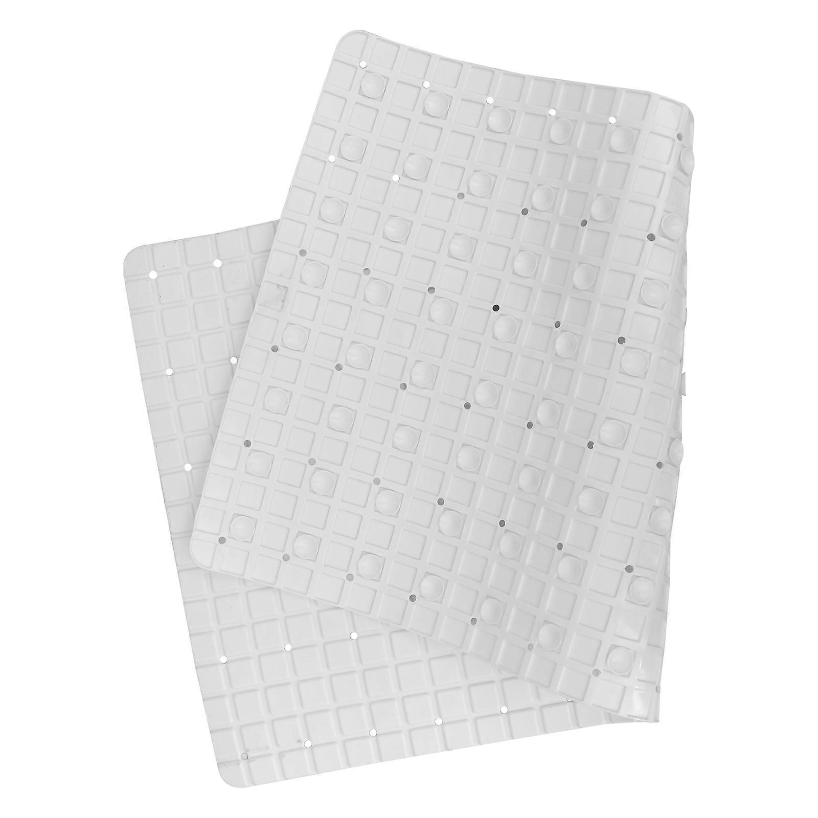 White PVC Floor Mat for Home Use Non-skid Suction Cup Design 1PC
