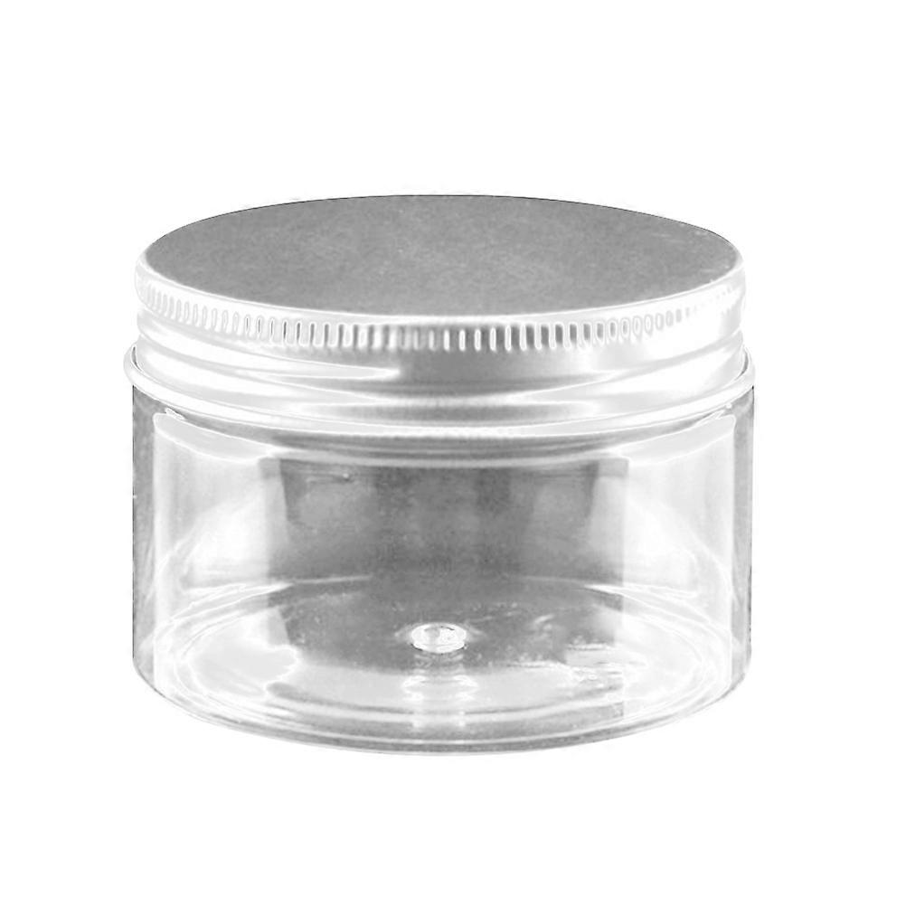 PET Plastic Empty Cosmetic Containers Cases with Aluminium Lid Cream Lotion Box Ointments Bottle Food Bottle Makeup (Transparent)