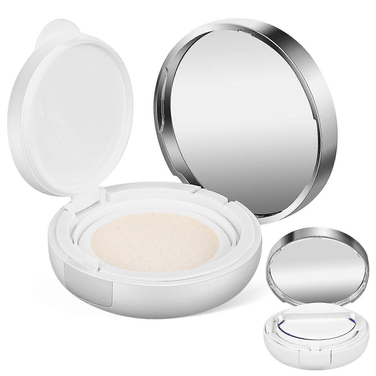 Cushion Foundation Case for Storage Use 2Pcs White Plastic Loose Powder Boxes