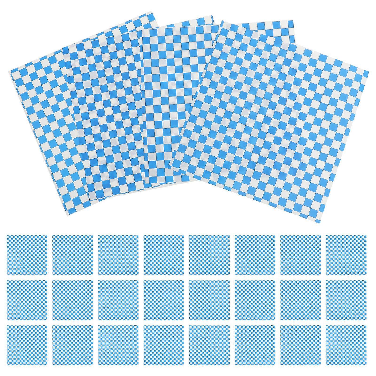 Checkered Food Wrap Paper Oil & Grease Resistant for Sandwiches, Baked Goods, Fried Foods, Lunch Boxes, Snacks, and Picnics (50 Sheets)