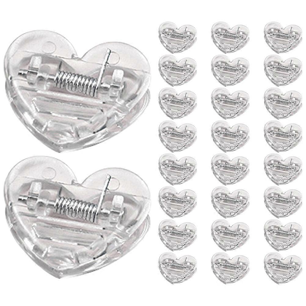 40Pcs Heart Shaped Clips Clear Small Transparent Document Clips Adorable Heart Design