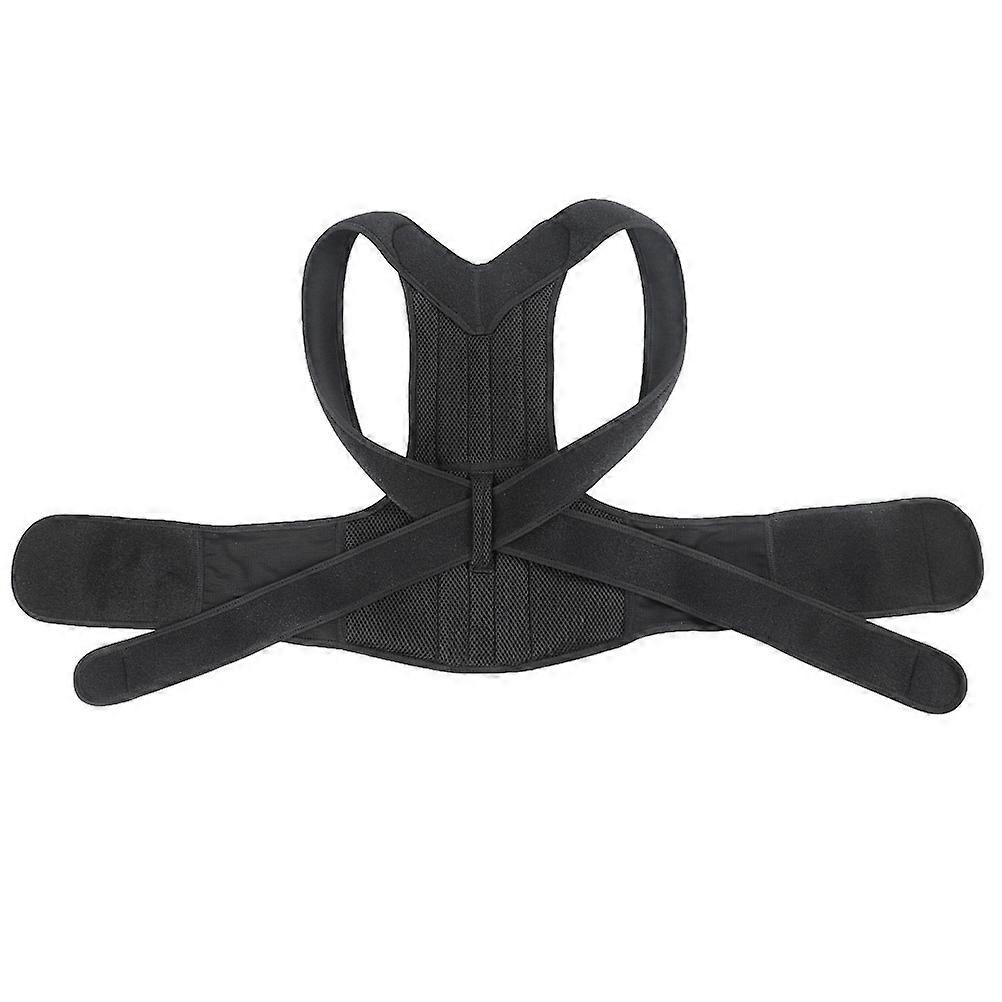 Black Posture Corrector with Polyester and Elastic Material for Comfortable All Day Wearing 360Degree Bend Over