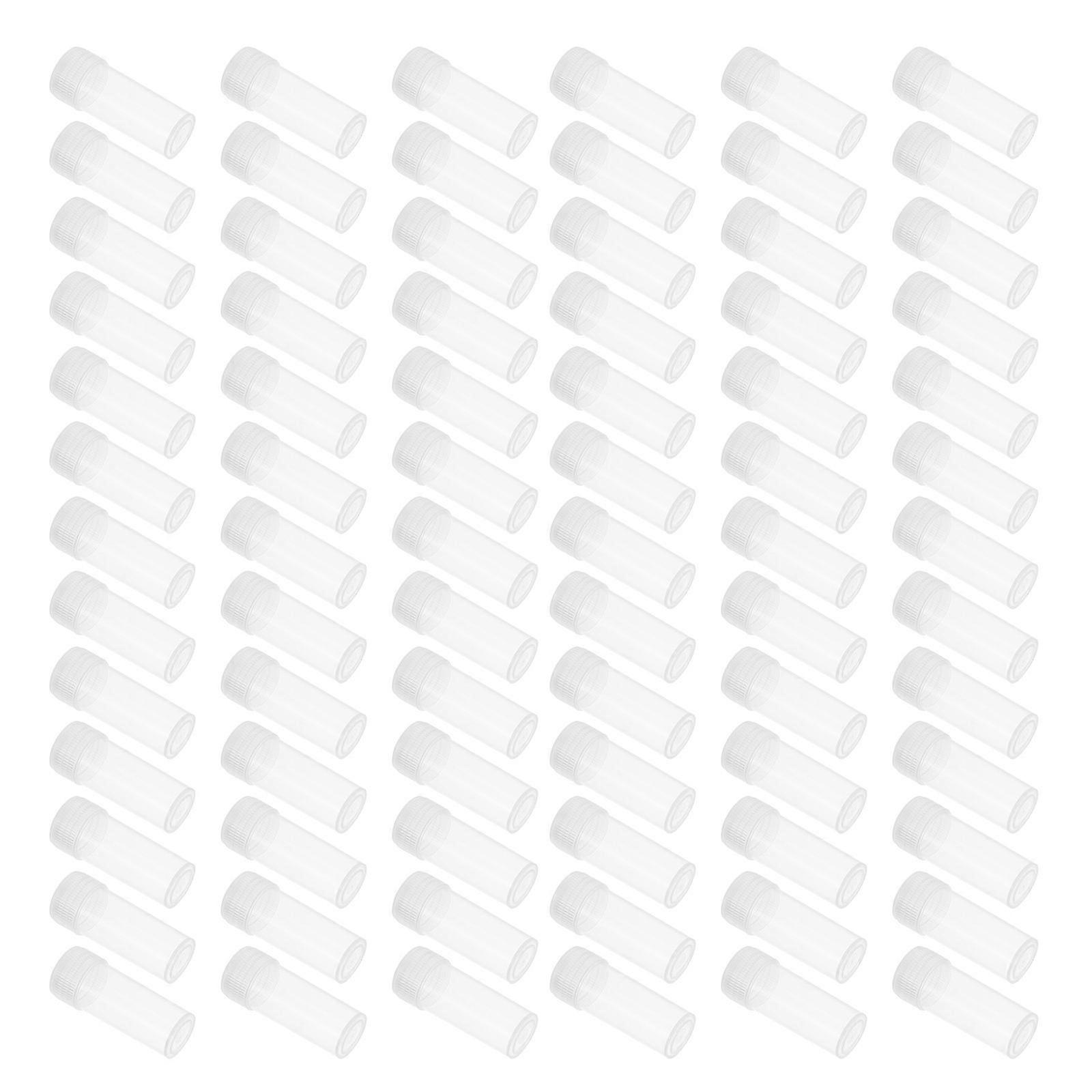 Vials With Lids 100Pcs Small Plastic Test Tubes For Laboratory Use 5ml Transparent Leak-Proof Sample Storage Solutions