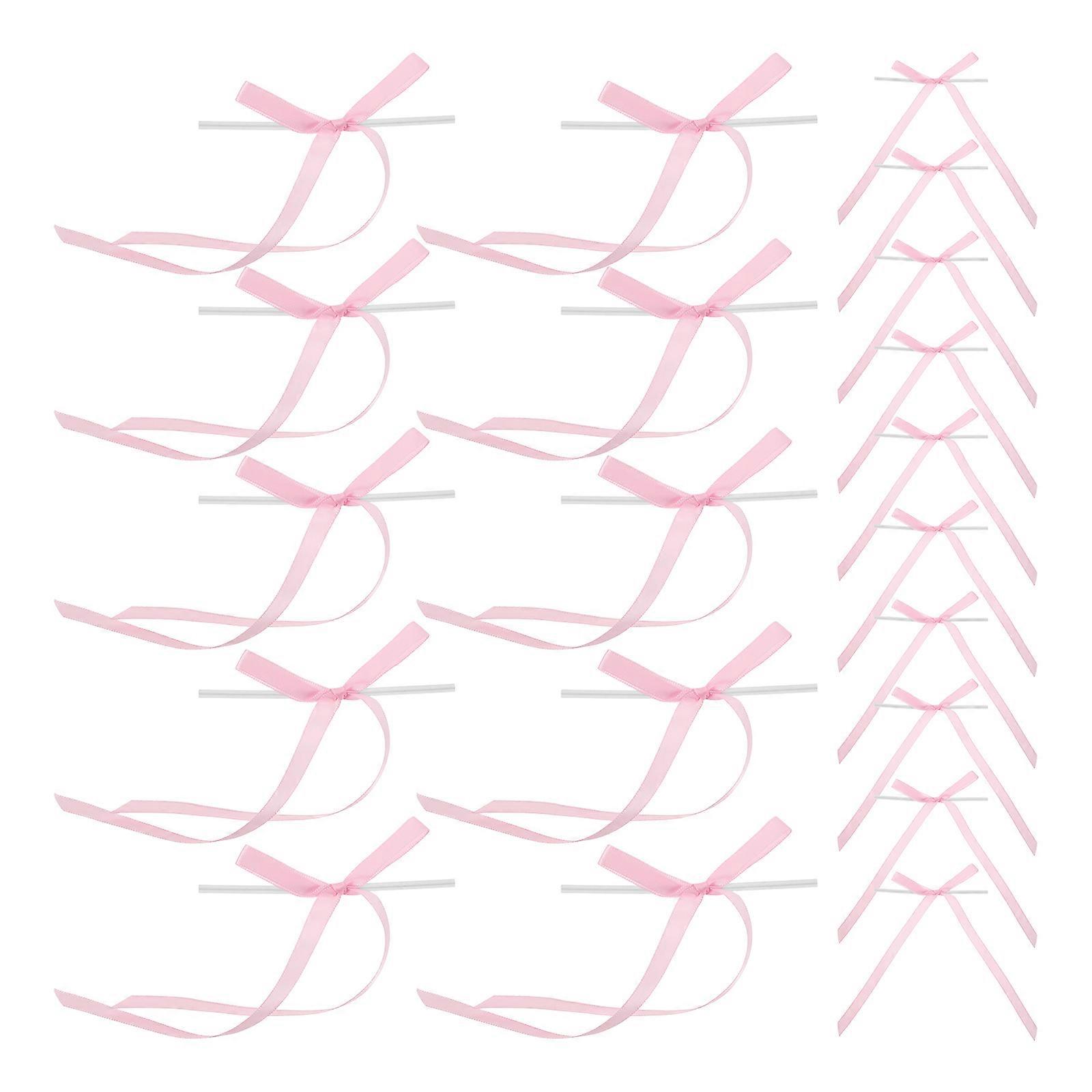 40PCS Pink Bow Cake Decorations Bowknot Toppers for Birthdays Weddings Celebrations Effortless Setup Stunning Presentation