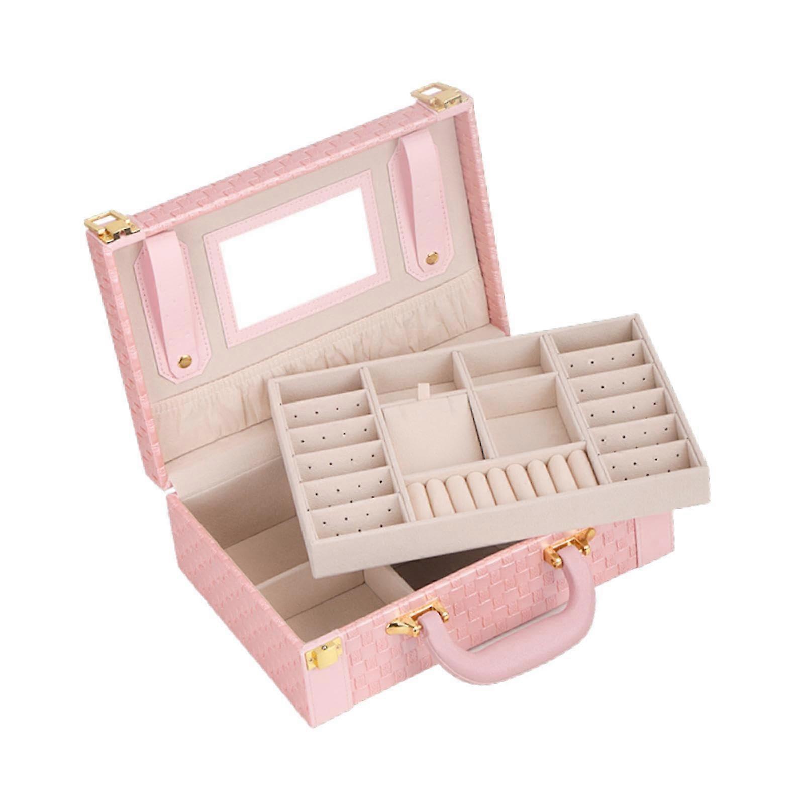 Jewelry Box Organizer With Handle - Display Case For Bracelets And Brooches, Jewelry Storage Container
