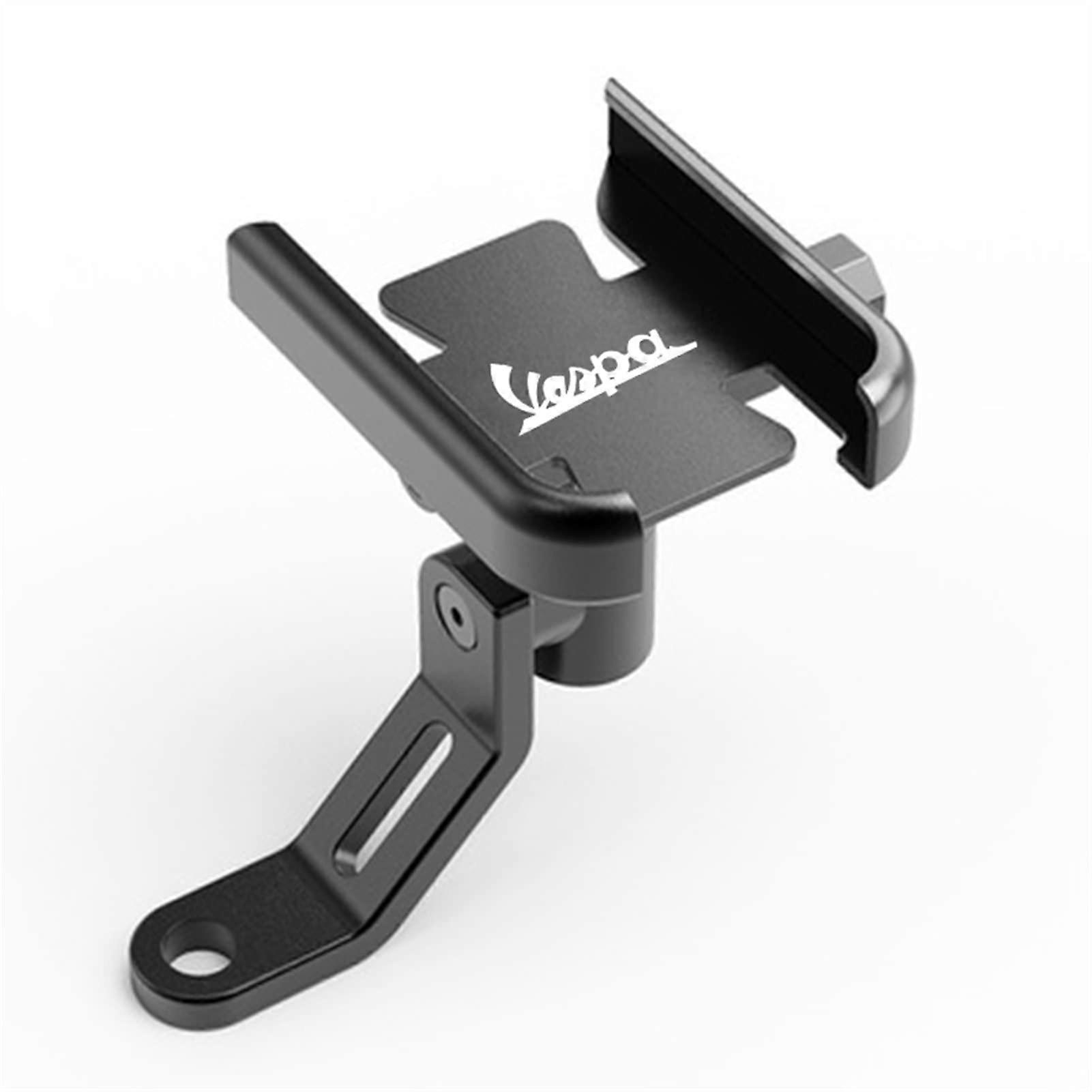 Vespa 125 VNA-TS PX80-200 PE LuSo Lx150 Lxv150 Handlebar Mobile Phone Holder GPS Mount Black Mirror Finish