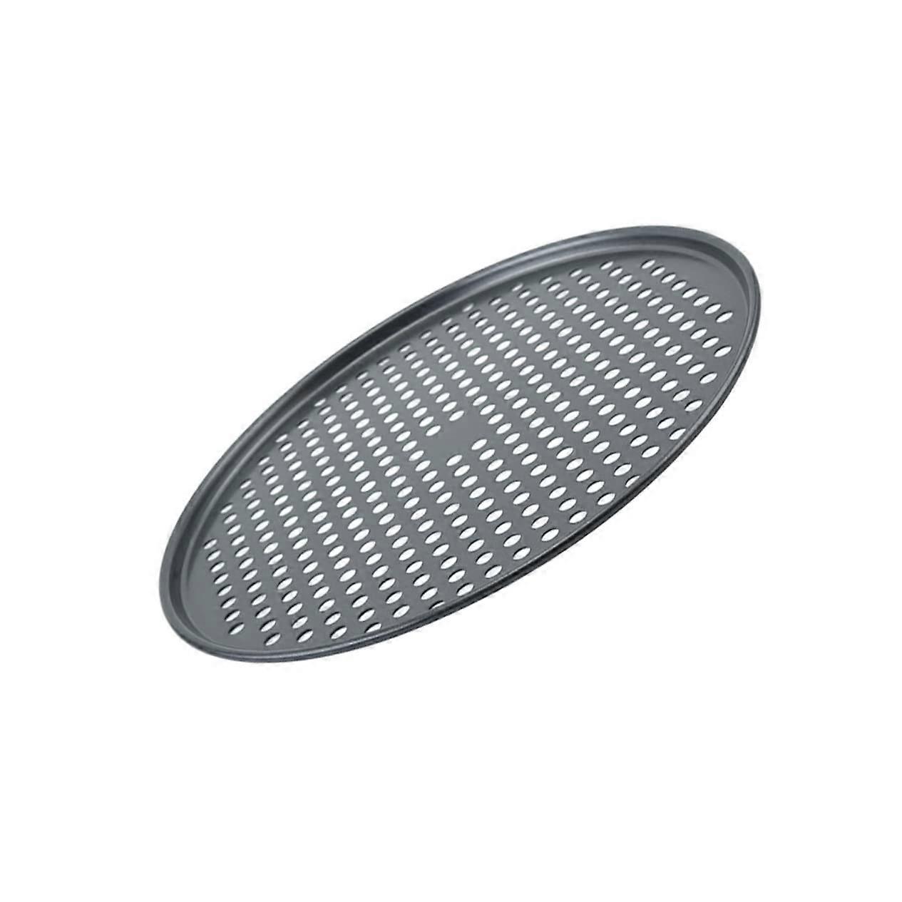 Non Stick Pizza Pan Circle Stencil Pancake Molds Crisper Tray For Oven Round Cake Pan Dark Grey