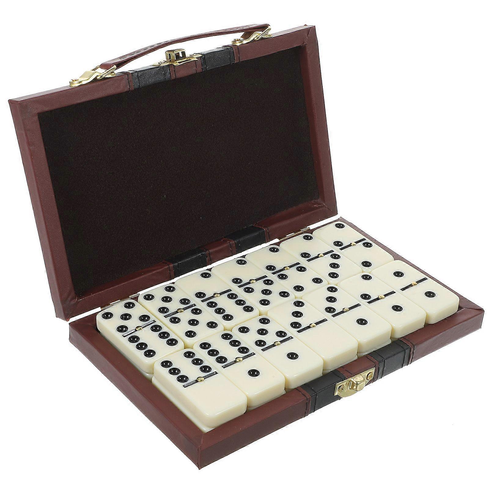 1 Set Dominoes Set Entertainment Recreational Party Game Toy with Wooden Box