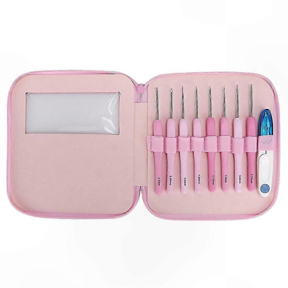 8-Piece Soft Plastic Crochet Hook Set for Knitting and Sewing Projects