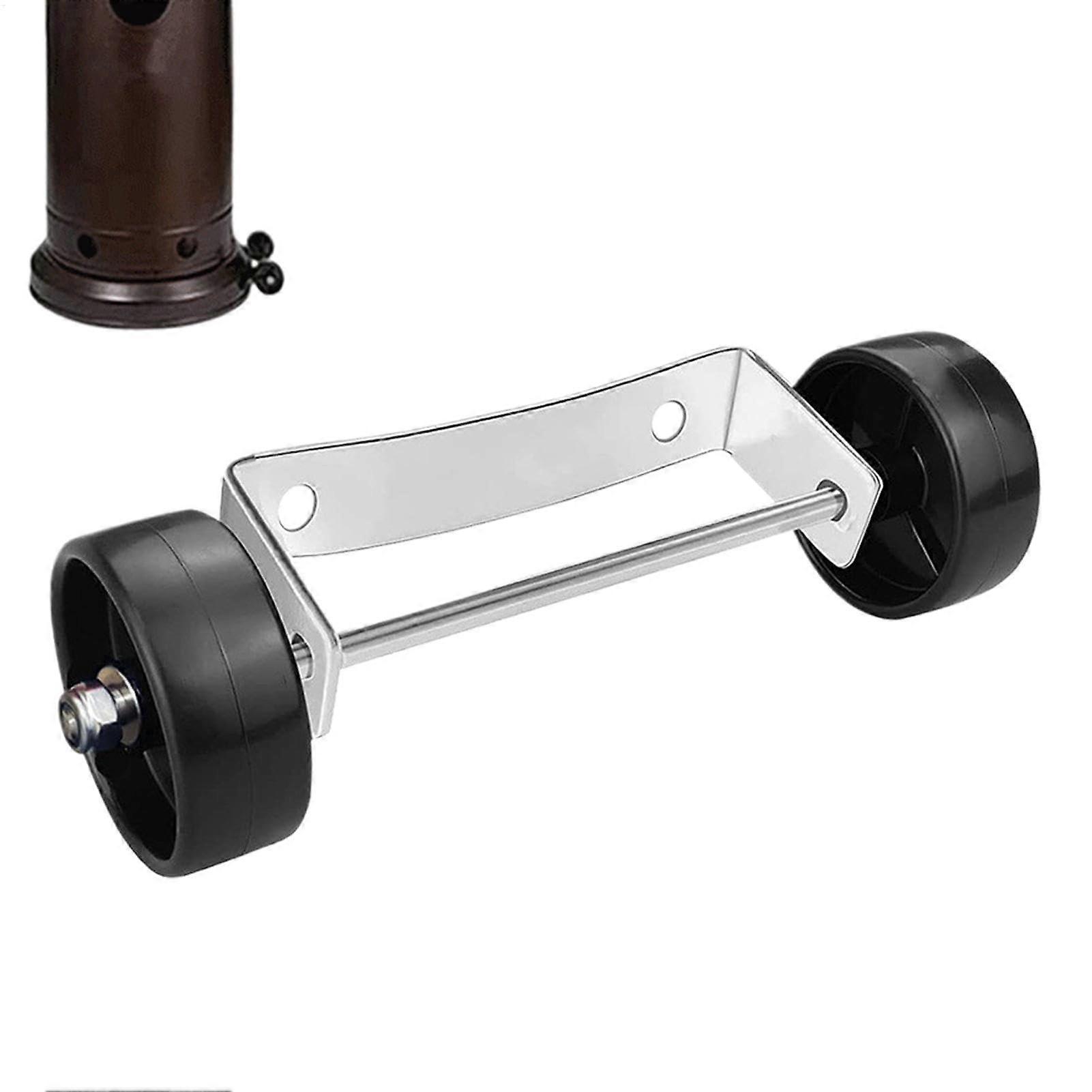 Rail Wheels for Terrace Heating, Mobile Stainless Steel Replacement Part Set, Robust Silver Stand, Compatible with Cha Pulley