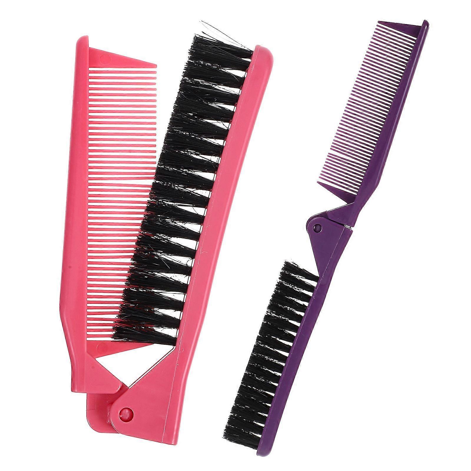 2pcs Hair Brush Travel Combs Portable Folding Combs Detangling Combs for Daily Use