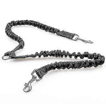 No-tangle Triple Coupler Dog Bungee Walking Leash Lead Rope Strap Black(1pc, Black) hwy