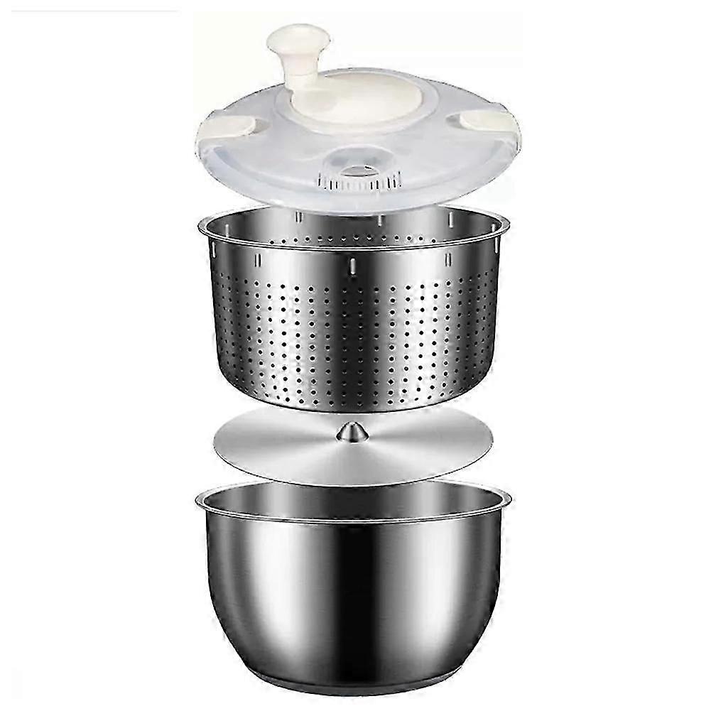 6l Μεγάλη ροδέλα λαχανικών ανοξείδωτου Spinner σαλάτας με το καπάκι PP