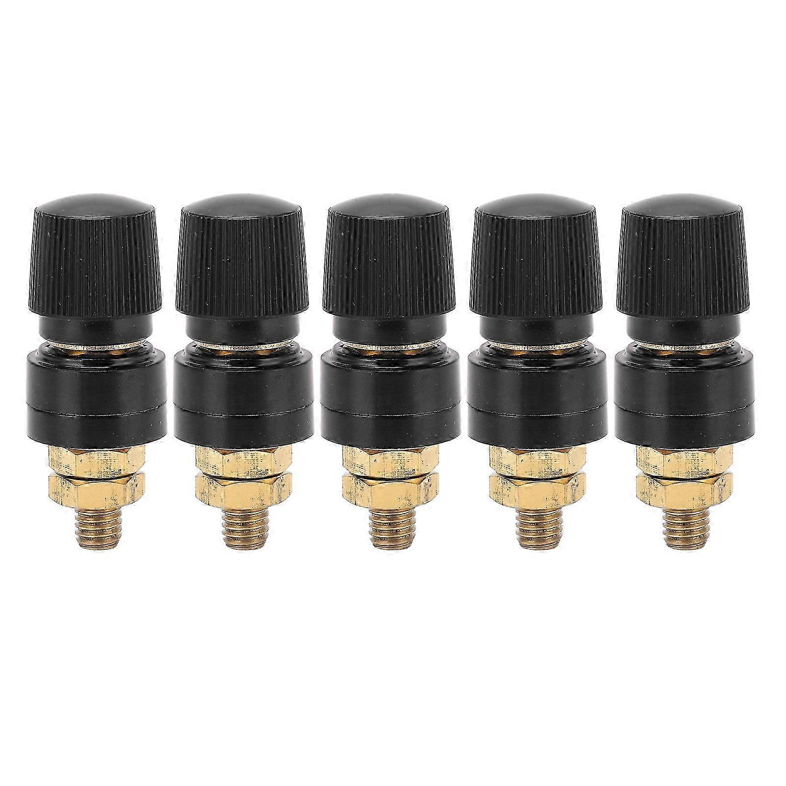 5Pcs Brass Binding Post Nickel Plated Inverter Terminal for Electronic Instruments AutomobilesBlack