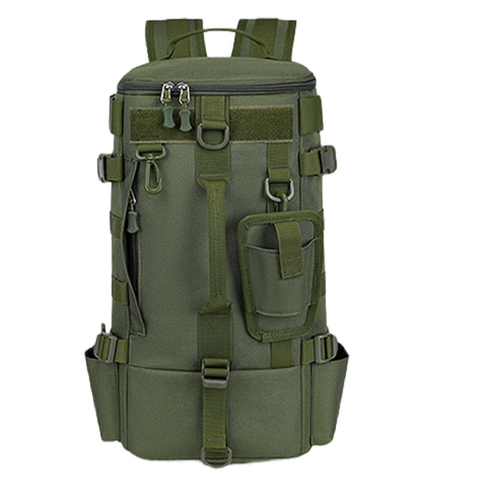 Fishing Backpack 8x7x17 Inch, MultiPocket Large Capacity Waterproof Tackle Bag With Rod Holder, Zipper Closure