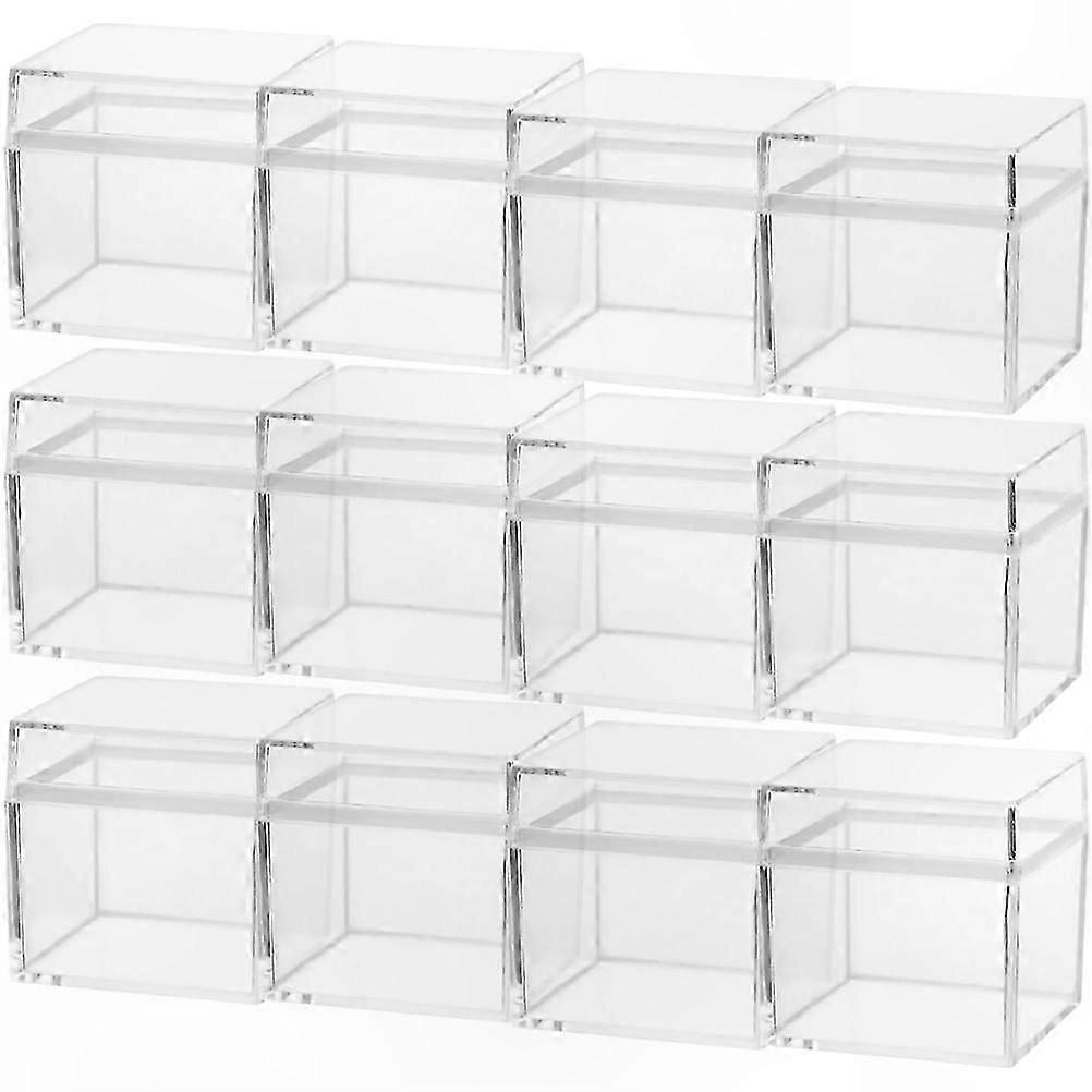 12 Pack Clear Square Boxes for Candy Storage and Display