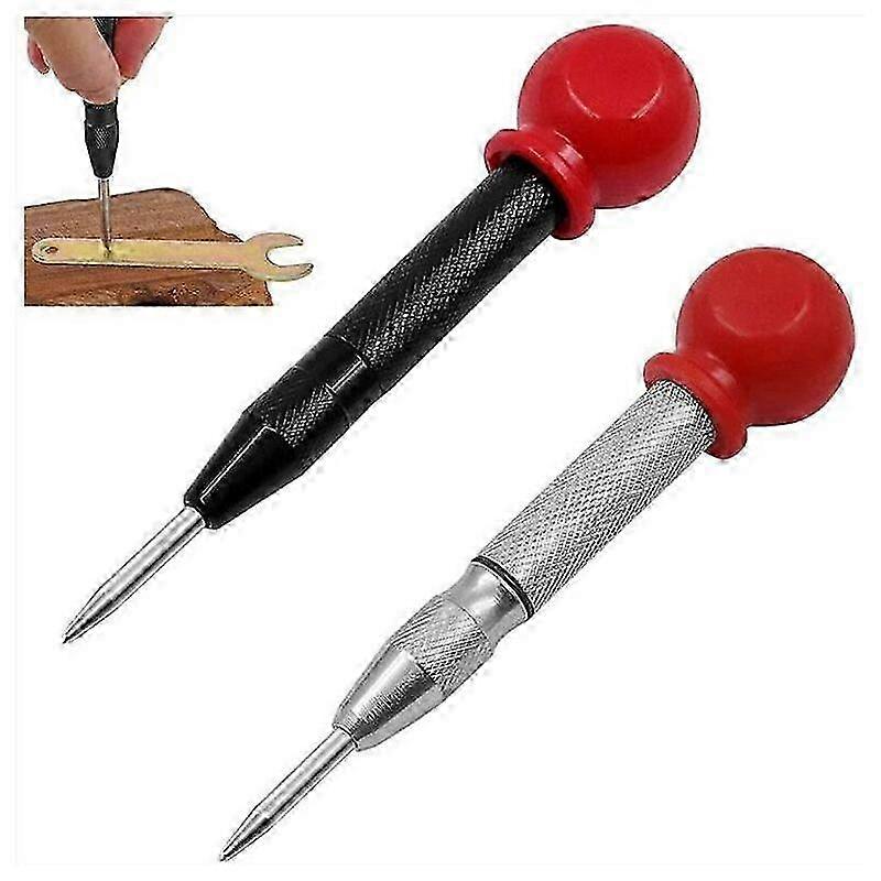 Impact Auto Center Punch 2 Pcs Triomphe Spring-Loaded Center Punch Marking Punch Tool Adjustable Impact Auto Center Punch with Center Punch Tool Punch