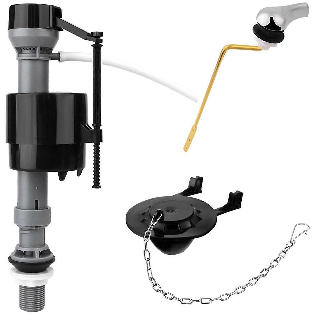 Universal Toalettspylererstatningssett Toalettspyling Flapper Reparasjonssett Inkluderer toalettpåfyllingsventil Flapper-håndtak
