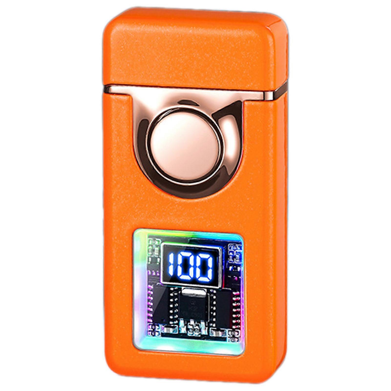 Double Fire Windproof Lighter with Colored Lights Reusable Soft Flames Lighter for Camping