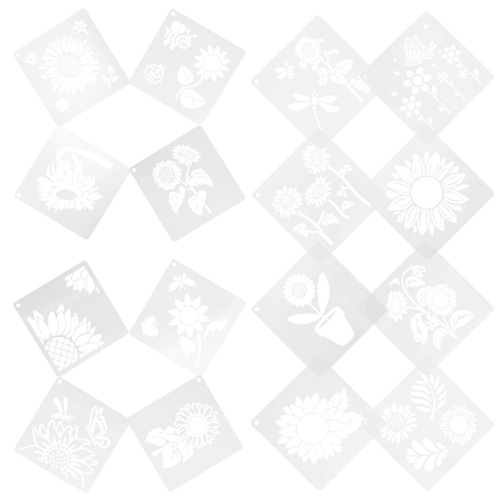 Stencils for Painting Sunflower Shapes with Multi-Use Templates 1Set
