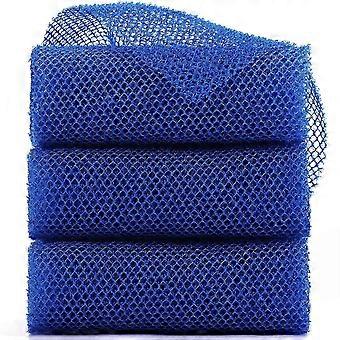 3 kpl African Bath Sponge Exfoliating Shower Body Scrubber Back, erinomainen päivittäiseen käyttöön (sininen)