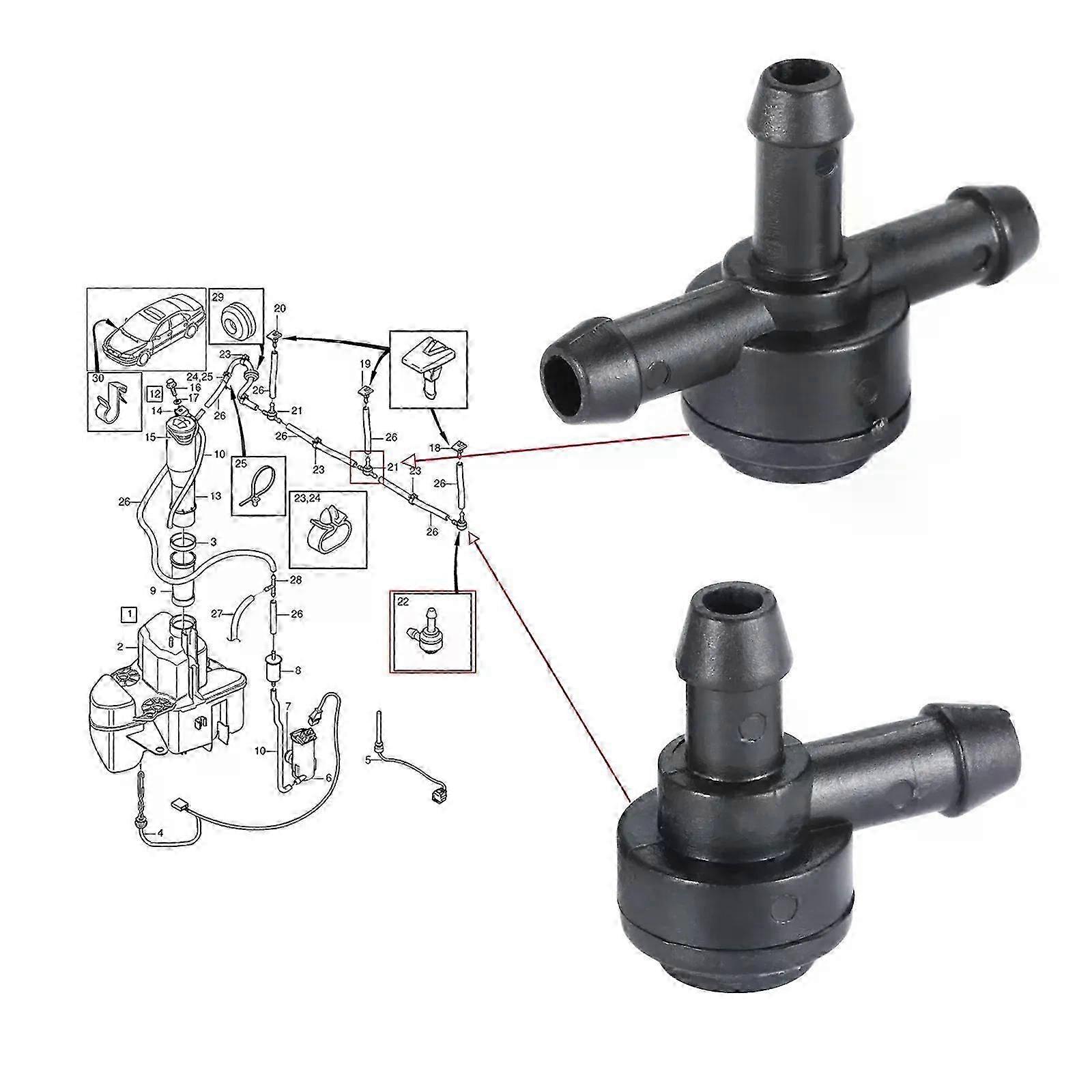 Windshield Washer Check Valve 31391513 9178897 Suitable for Volvo S80 1999-13 V70 S60 XC60 XC70 C30 V50 S40 XC90 S70 C70 31391513 9178897