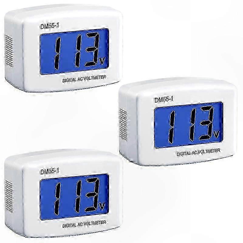 3-Pack Digital Voltmeter Panel Monitor, 80-300V LCD Voltage Display