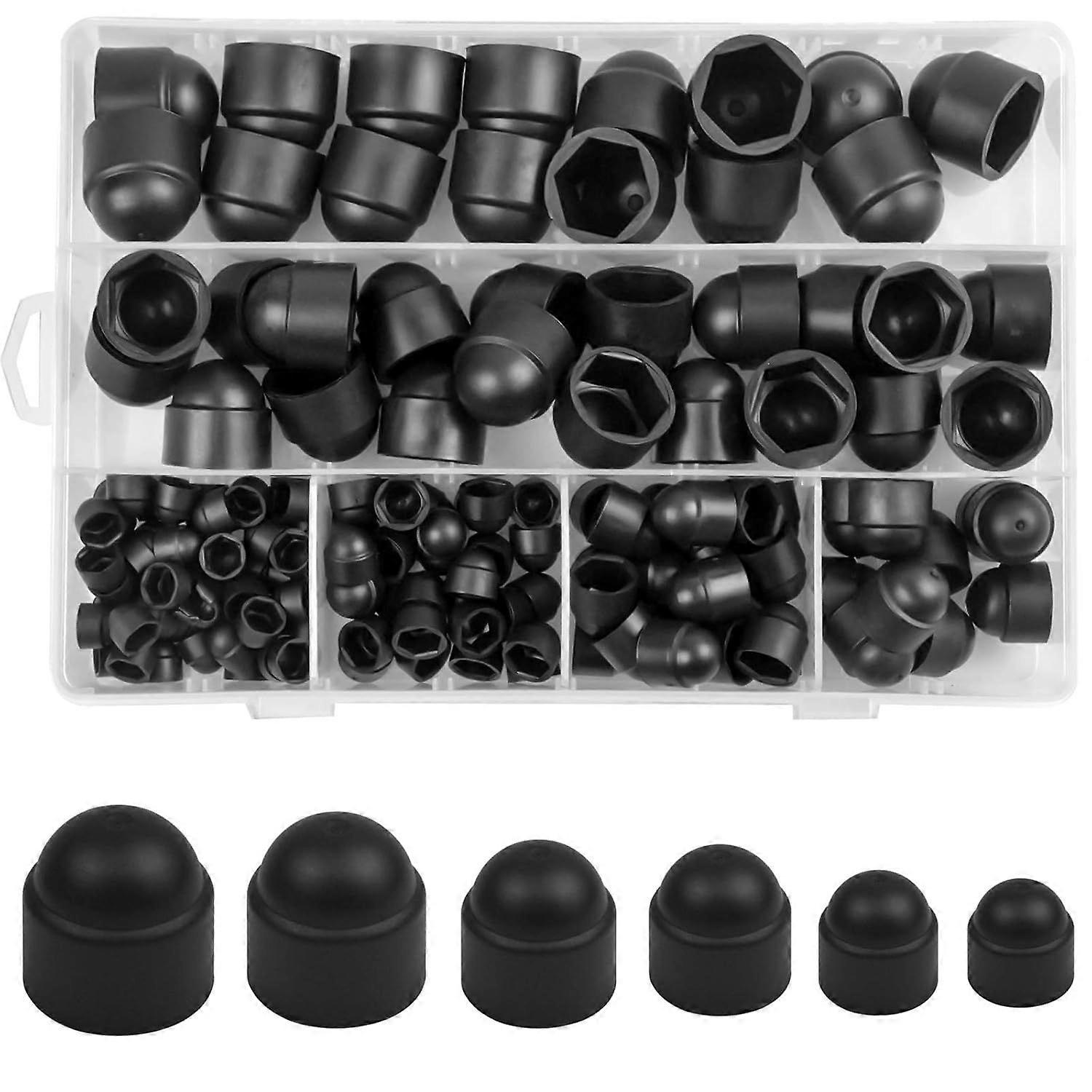Bolt Covers Screw Caps, Hexagonal Protection Nut, Plastic Bolt Caps, Black Dome