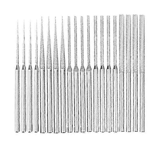 20 pcs Mounted Diamond Drill Bits in 5 Different Shapes