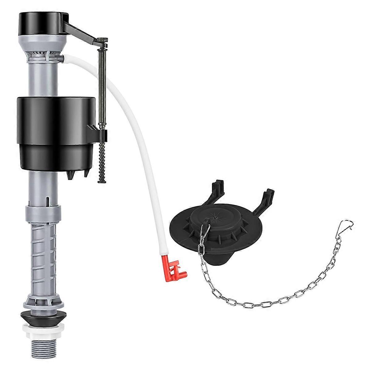 Universal Toilet Repair Kit for Inside Tank Includes Adjustable Fill Valve & 2-Inch Flapper Quiet & Easy Installation