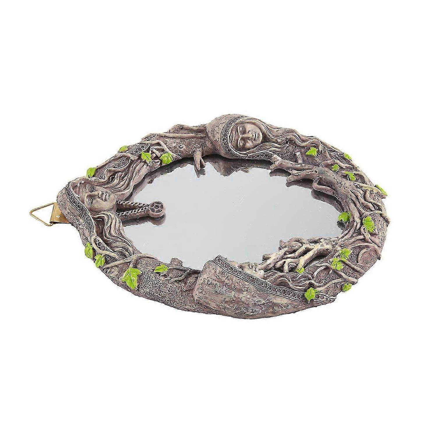Triple Moon Goddess Wall-Mounted Mirror with Five-Pointed