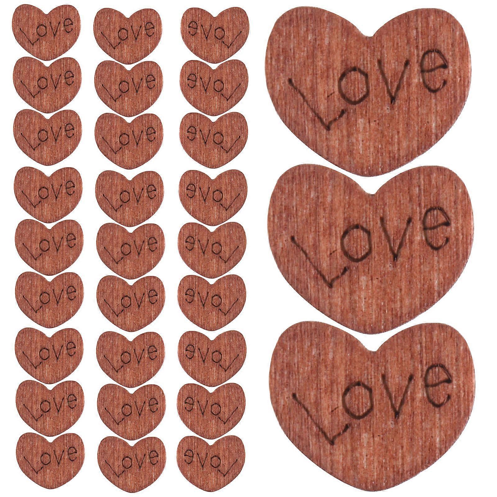 DIY Heart Buttons Wooden Heart Shaped Buttons for Sewing 400Pcs