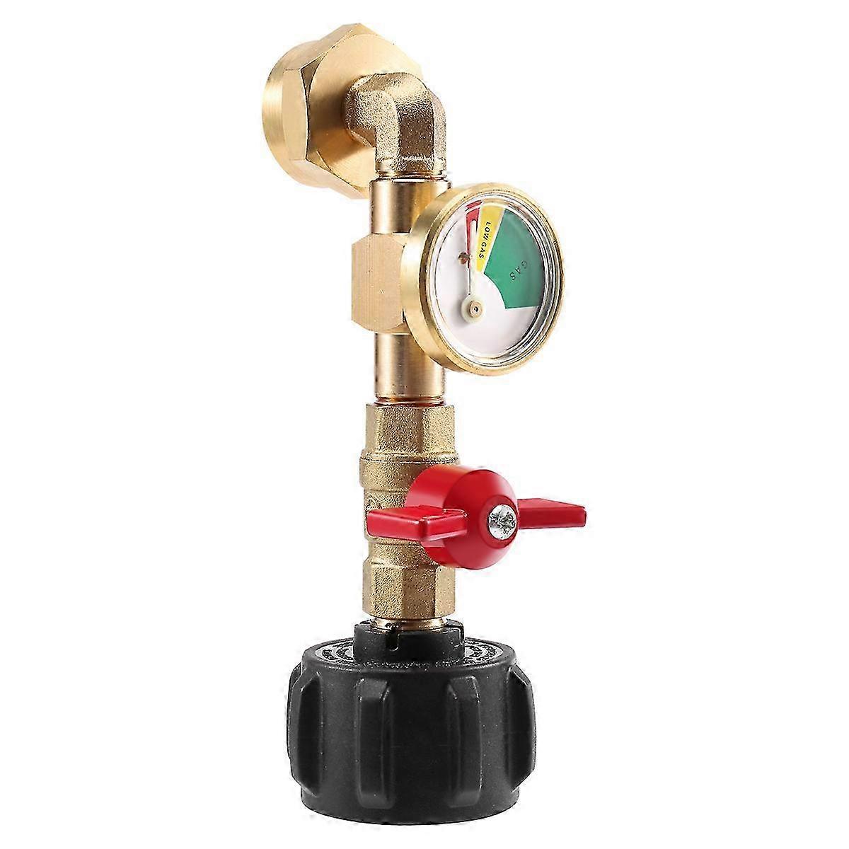 suitable for Propane Refill Adapter with Valve & Gauge,Fill 1Lb Bottles From 20 Lb-jc