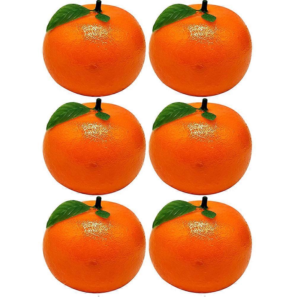 Fake Oranges Artificial Oranges Simulation Foams Orange Fake Fruit Photo Props 6Pcs