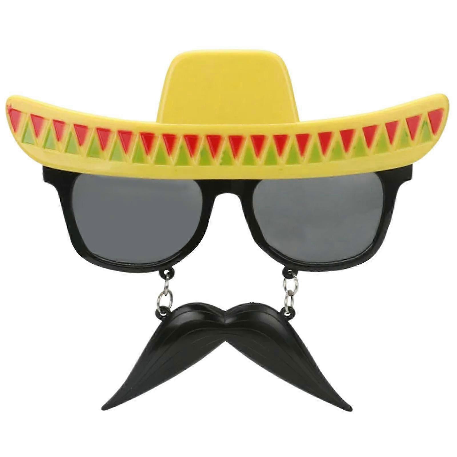 面白いパーティー眼鏡口ひげ付きノベルティメガネハロウィーンアイウェア男性女性コスプレイベントビーチパーティー-2025