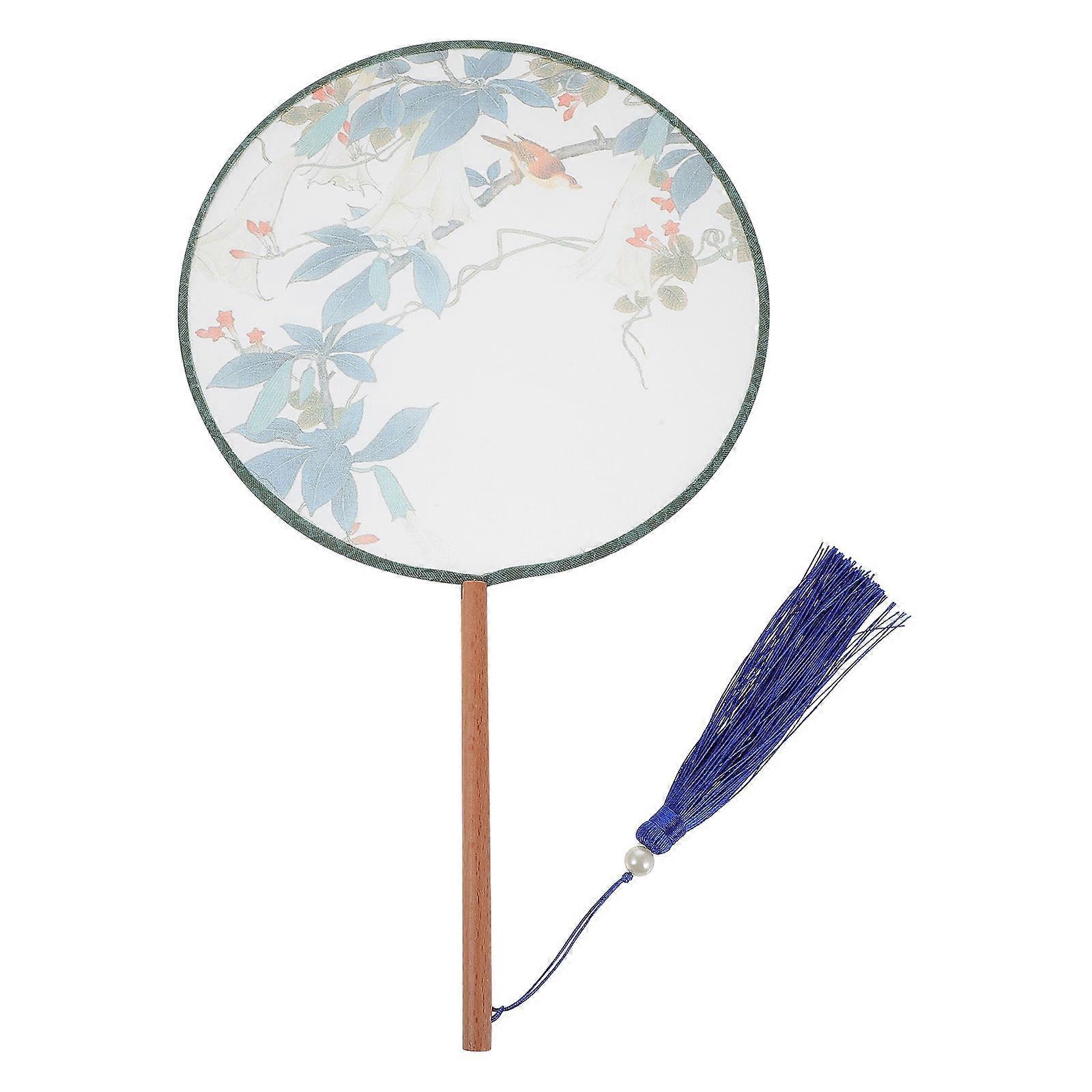 Ręczny jedwabny wentylator w kolorze niebieskim z klasycznym chińskim stylem, idealny do występów scenicznych wśród miłośników fanów i hanfu 1 szt