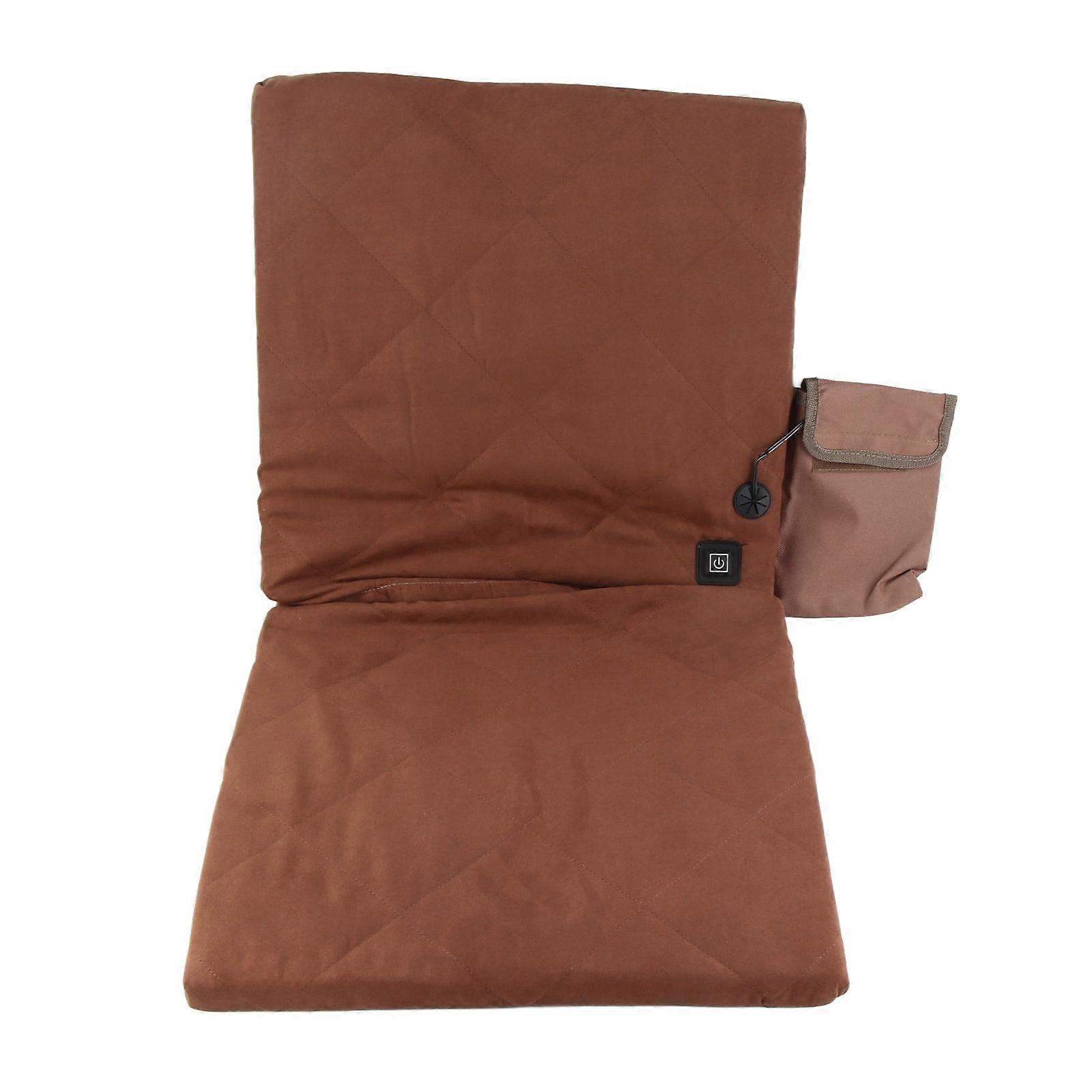 Coussin de siège chauffant électrique pliable pour stade, avec dossier, pour camping, pêche, chasse, kaki