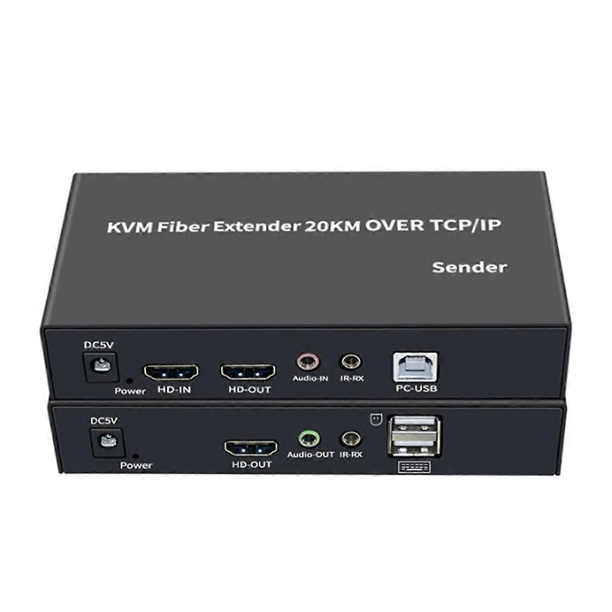 20Km -Compatible KVM Extender Fiber Optical Transceiver EU Plug